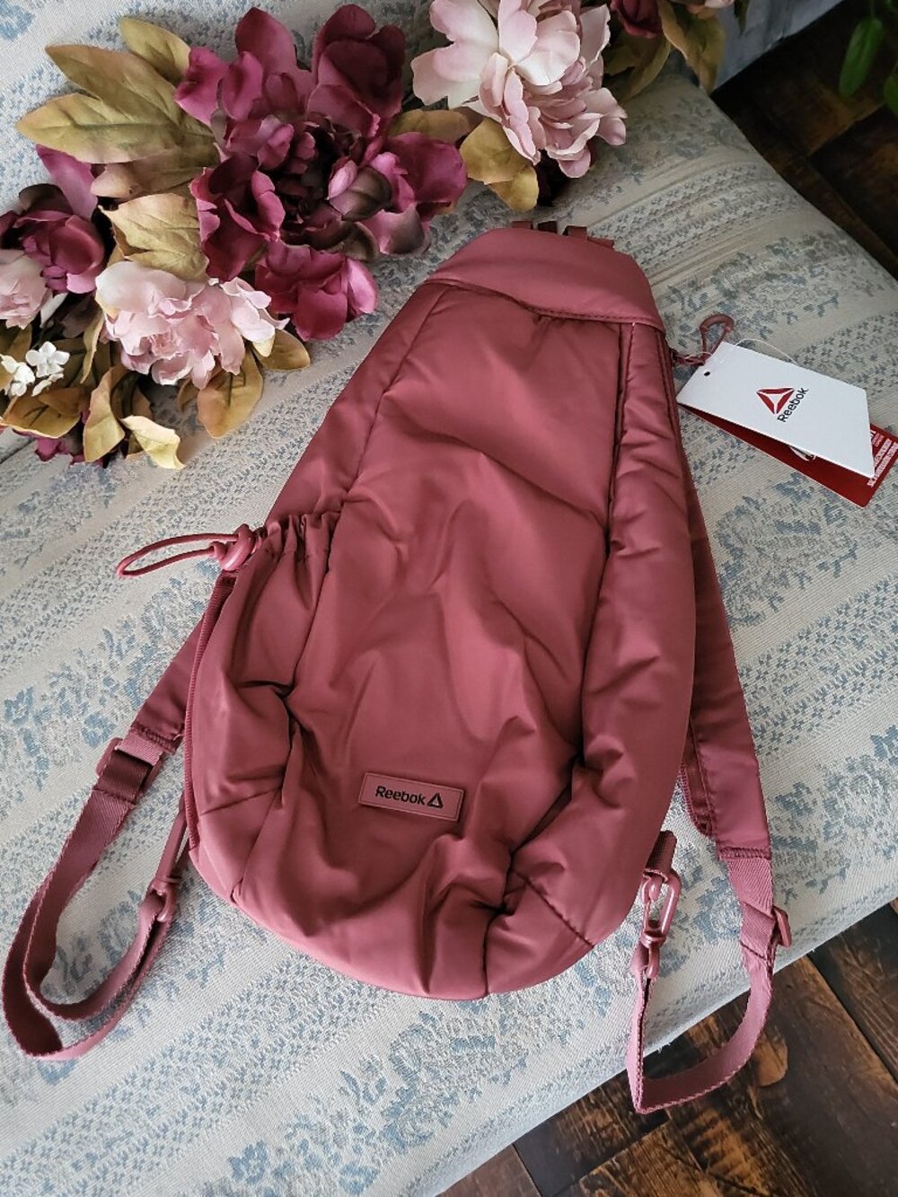 Reebok Coralie Convertible Crossbody Sling Backpack 2-in-1 Mauve Pink NWT
